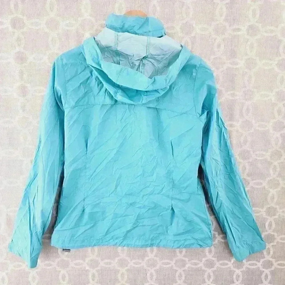 Columbia Blue Full Zip Windbreaker Hoodie Jacket women's M - Picture 2 of 11